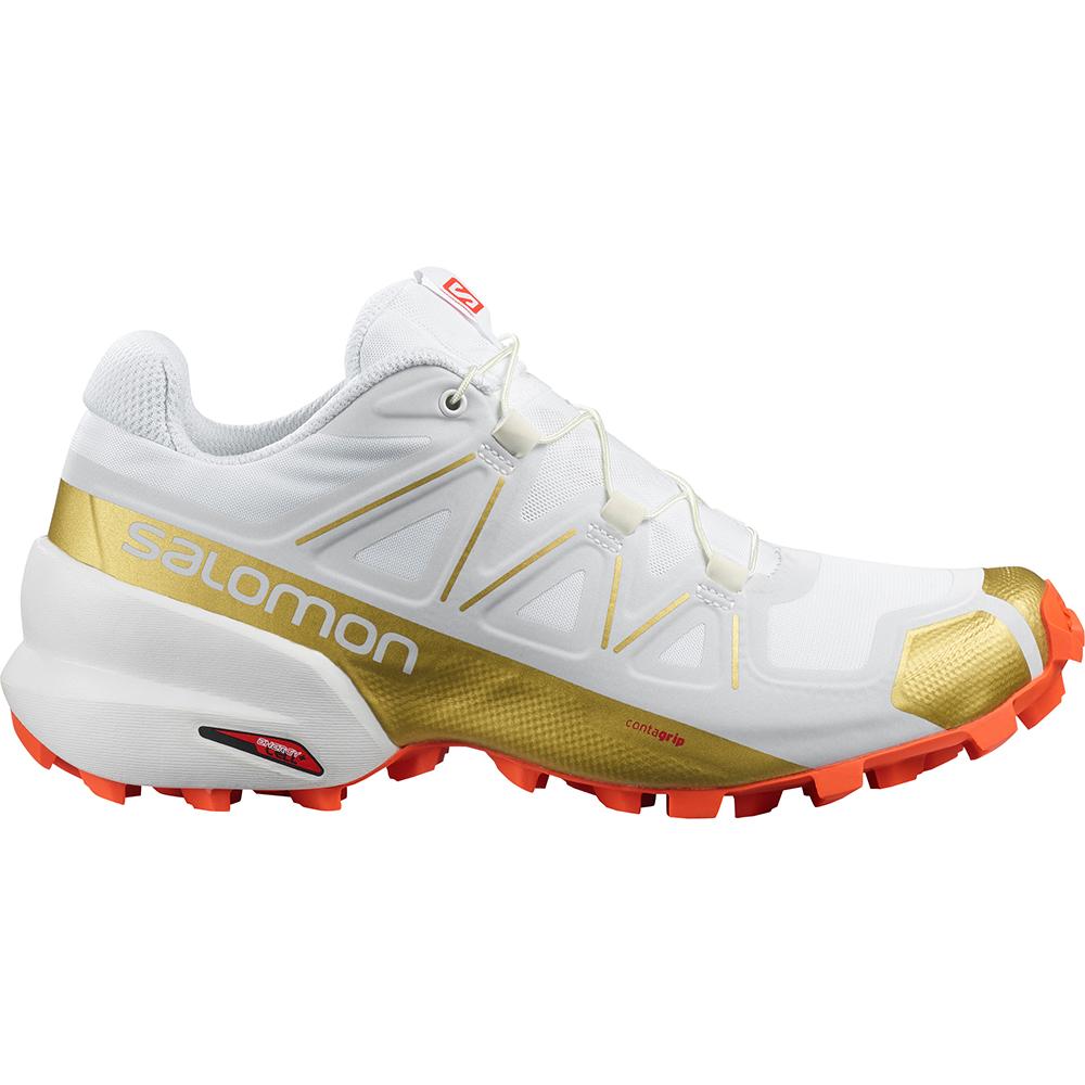 Salomon Singapore Womens Trail Running Shoes - SPEEDCROSS 5 GTS W White | 79140-UDZY